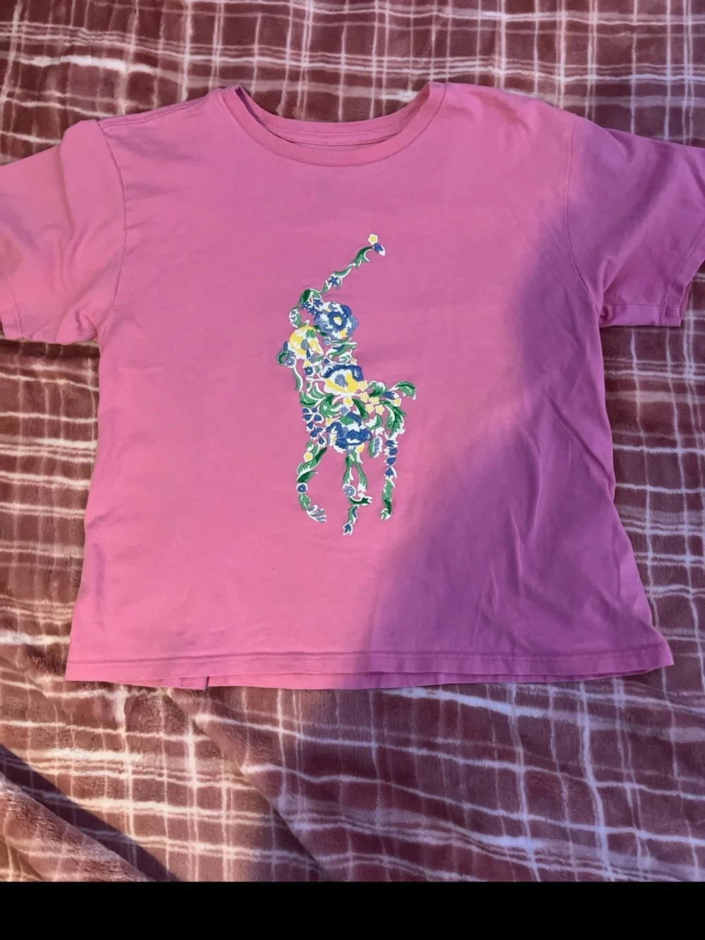 Polo by Ralph Lauren Pink Girls Floral Pony Short Sleeve Tee